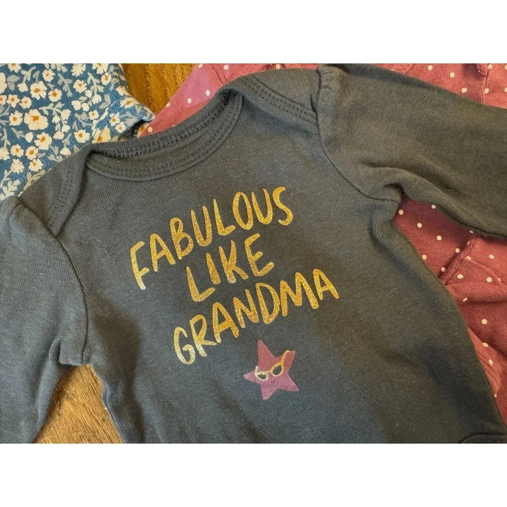 Carters Baby Girl Newborn Outfits Tee‎ Shirts L/S Bodysuits Clothes Lot Grandma